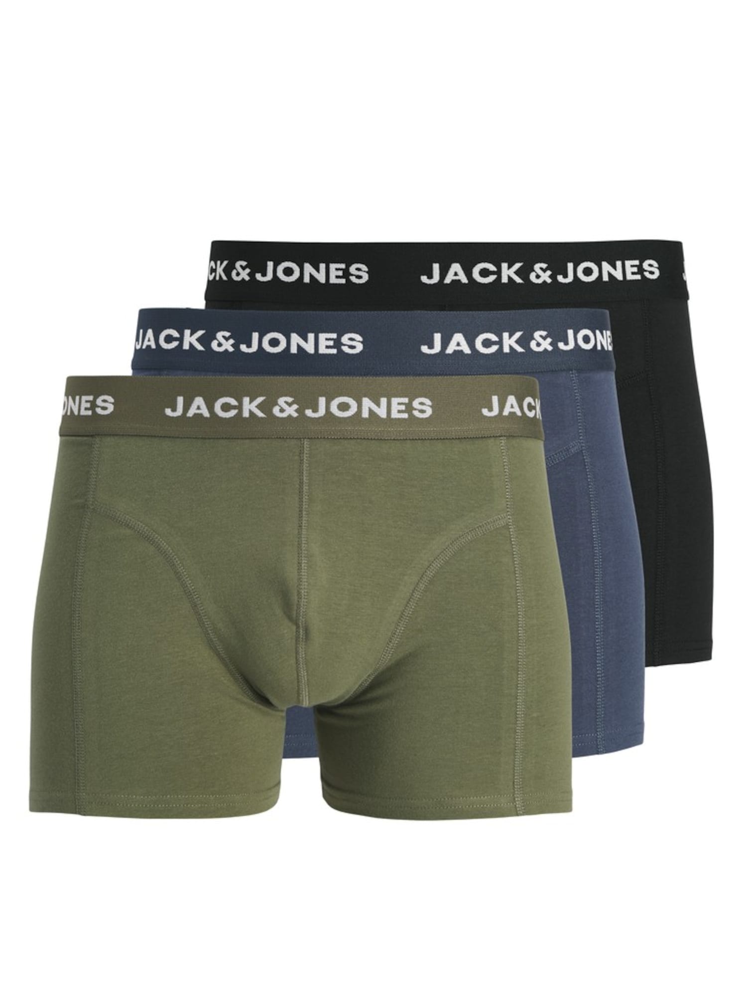 JACK & JONES Boxeri JACBENJA bleumarin / oliv / negru / alb