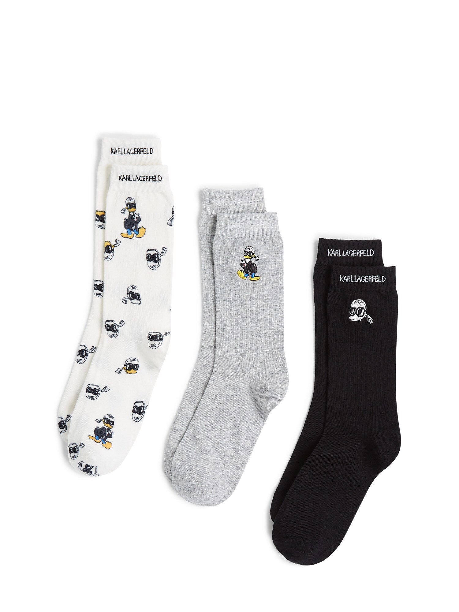 Karl Lagerfeld Zokni 'Disney'  curry / szürke / fekete / fehér akciós termékkép 1
