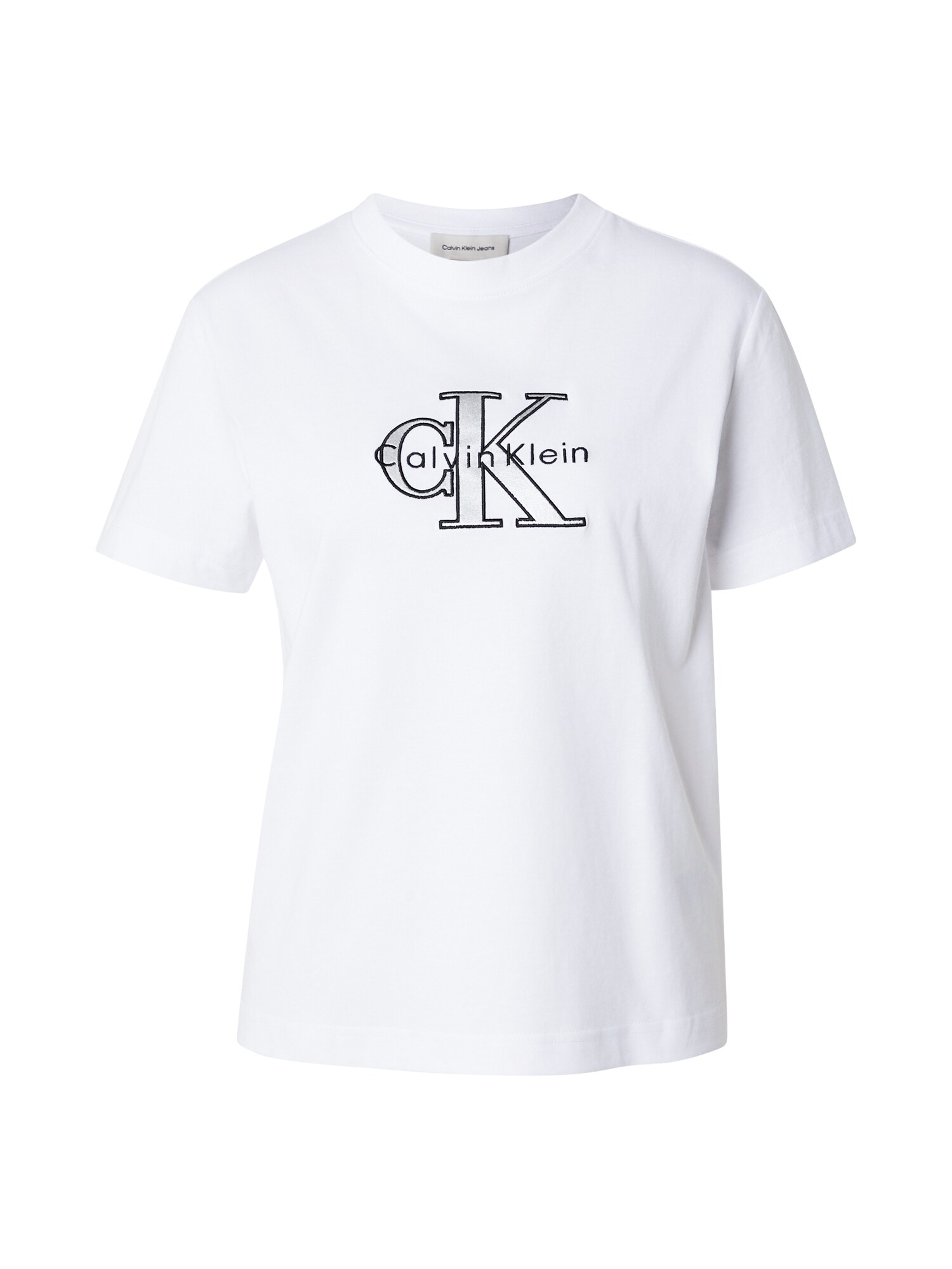 Calvin Klein Jeans Tricou CLASSIC  negru / argintiu / alb