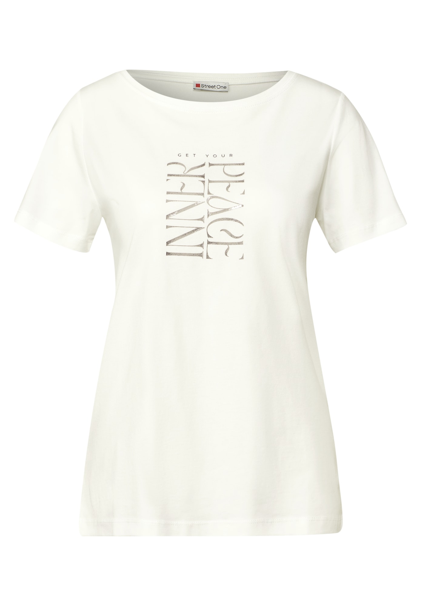 STREET ONE Tricou  argintiu / alb murdar