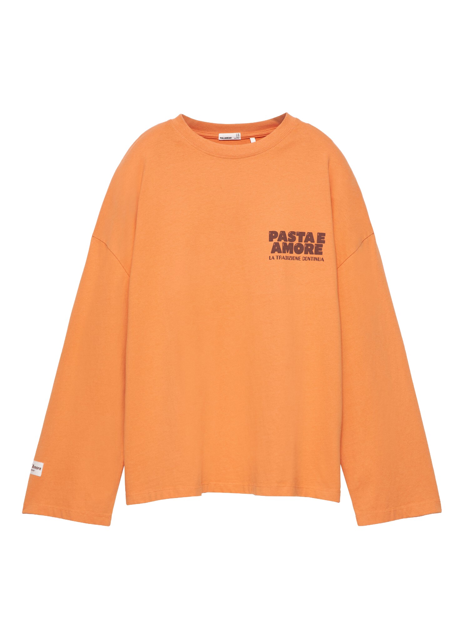 Pull&Bear Tricou ciocolatiu / portocaliu închis