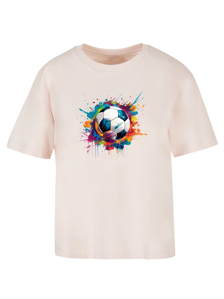 F4NT4STIC Shirt 'Bunte Fußball Grafik' Damen Größe 5XL blau / orange / pink / weiß