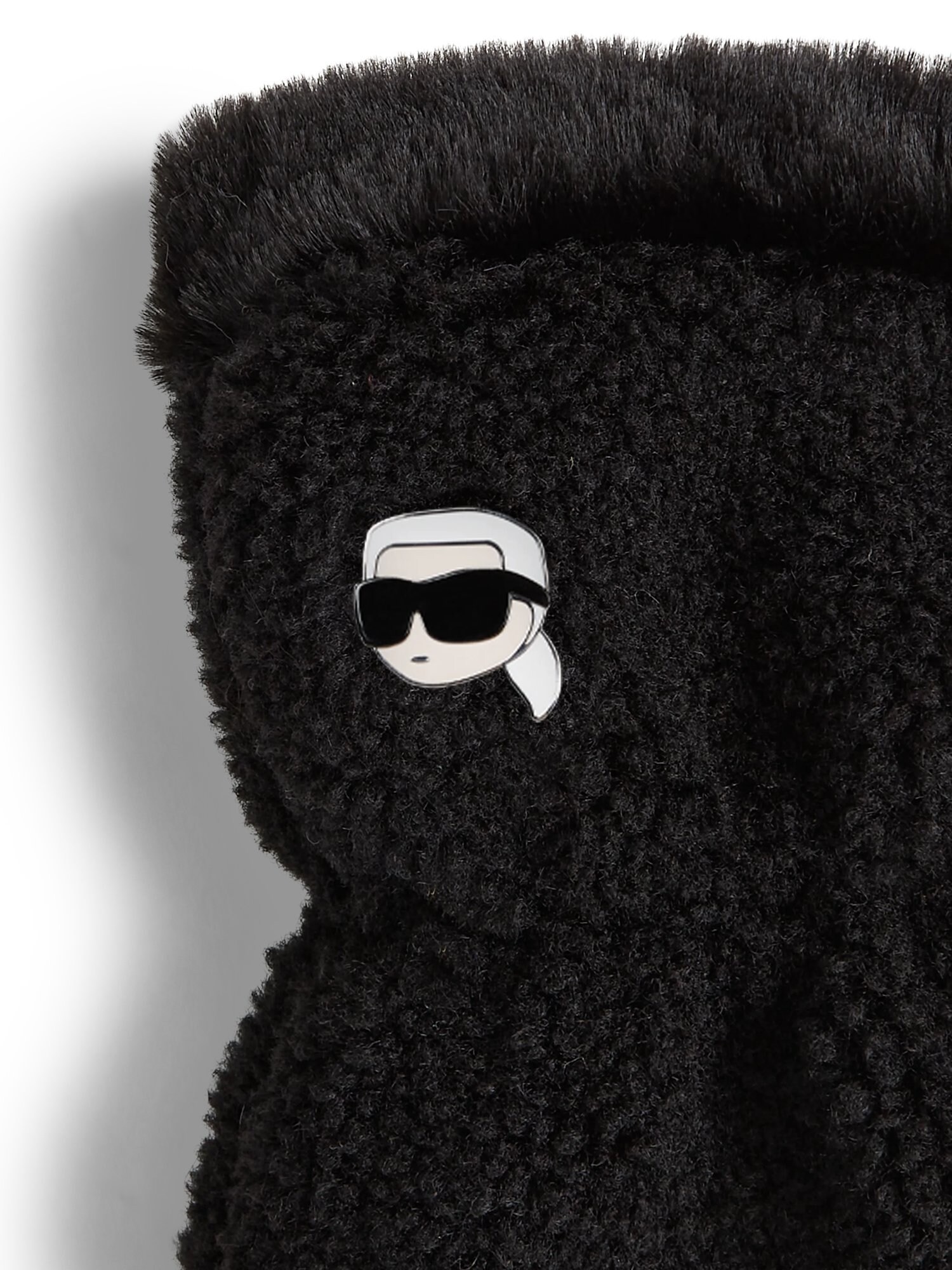 Karl Lagerfeld Manoplas ' Ikon-Fäustlinge aus Kunstlammfell ' negro – imagen 3