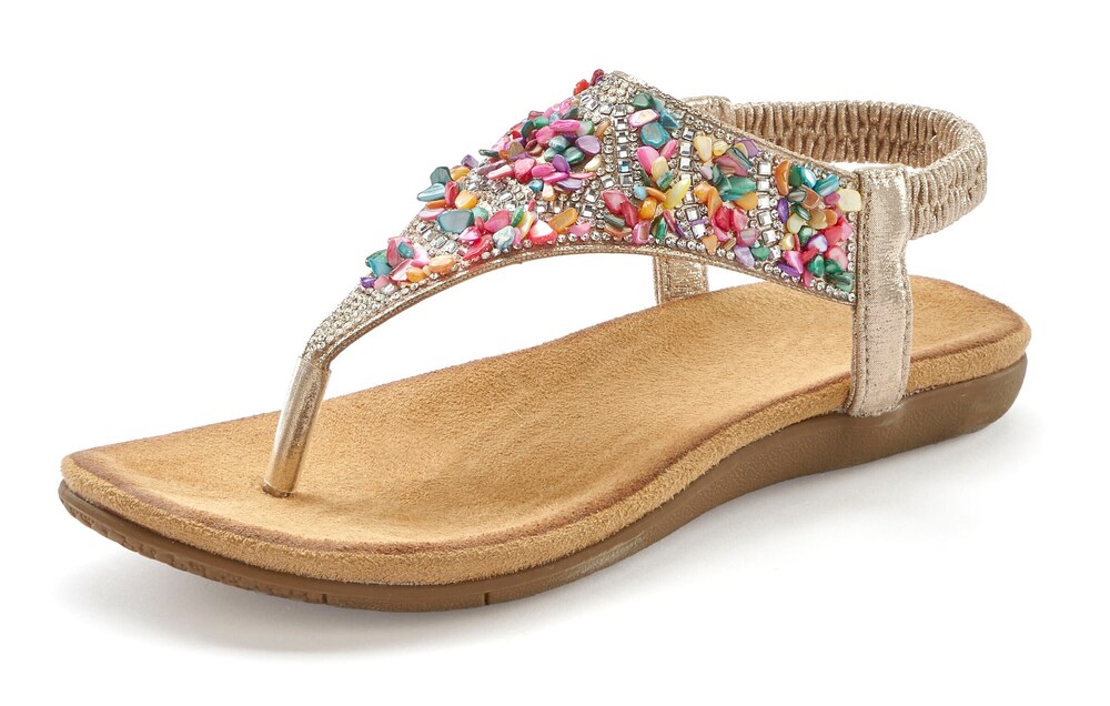 VIVANCE Sandale Damen Größe 36 opal / gold / hellpink / transparent