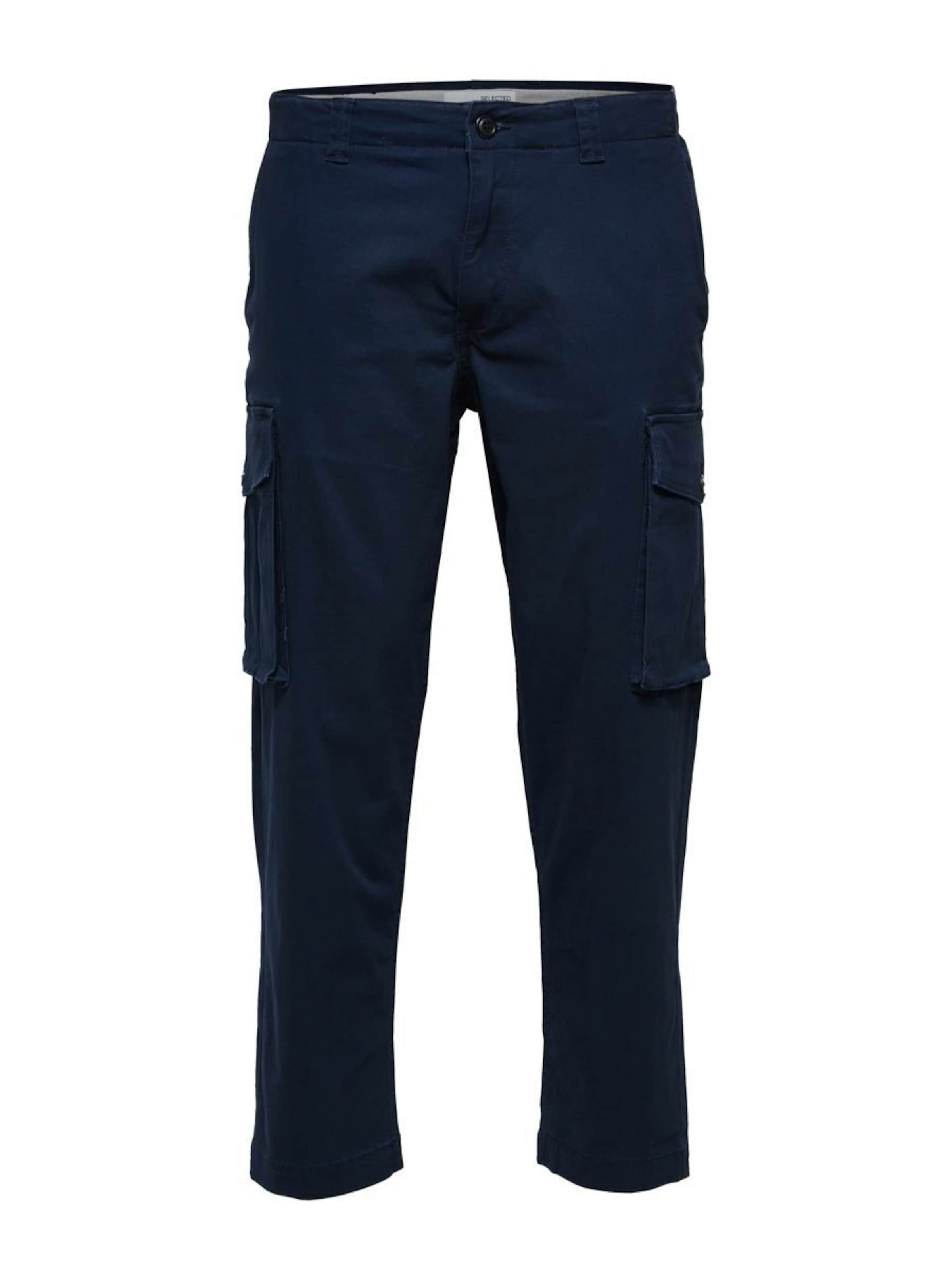 Selected Homme Pantalon Cargo 32 Bleu