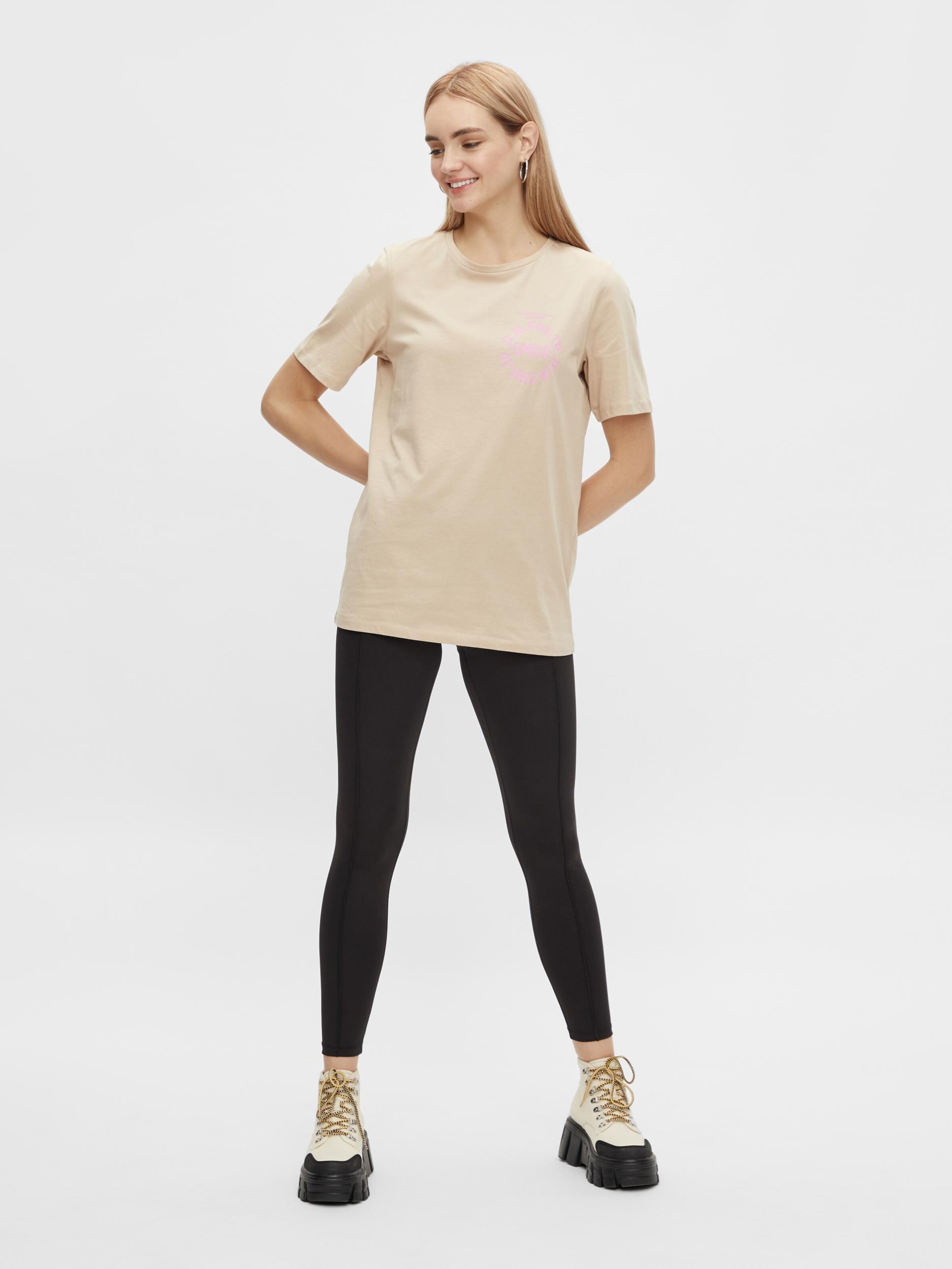 Pieces T-Shirt 'smila' L Beige