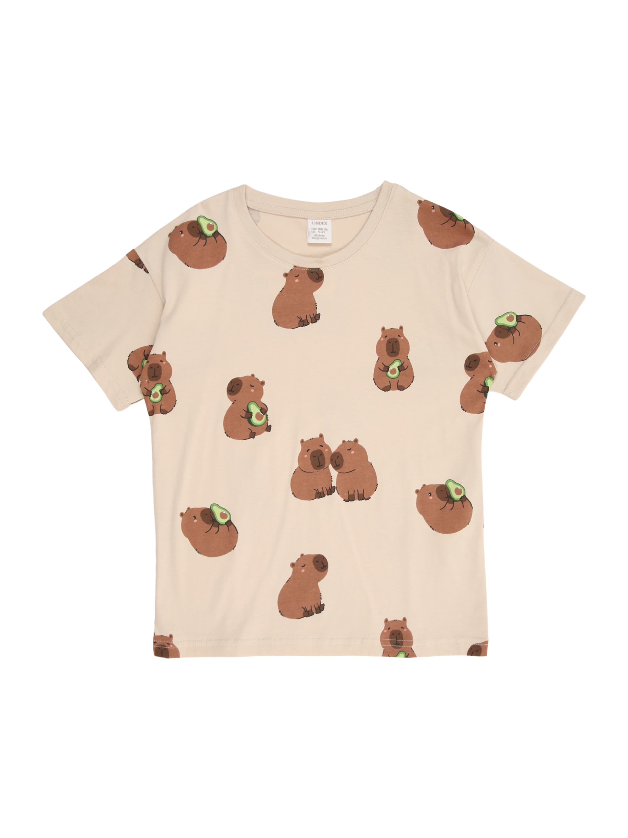 Lindex Tričko 'Capybara' jungen béžová 92
