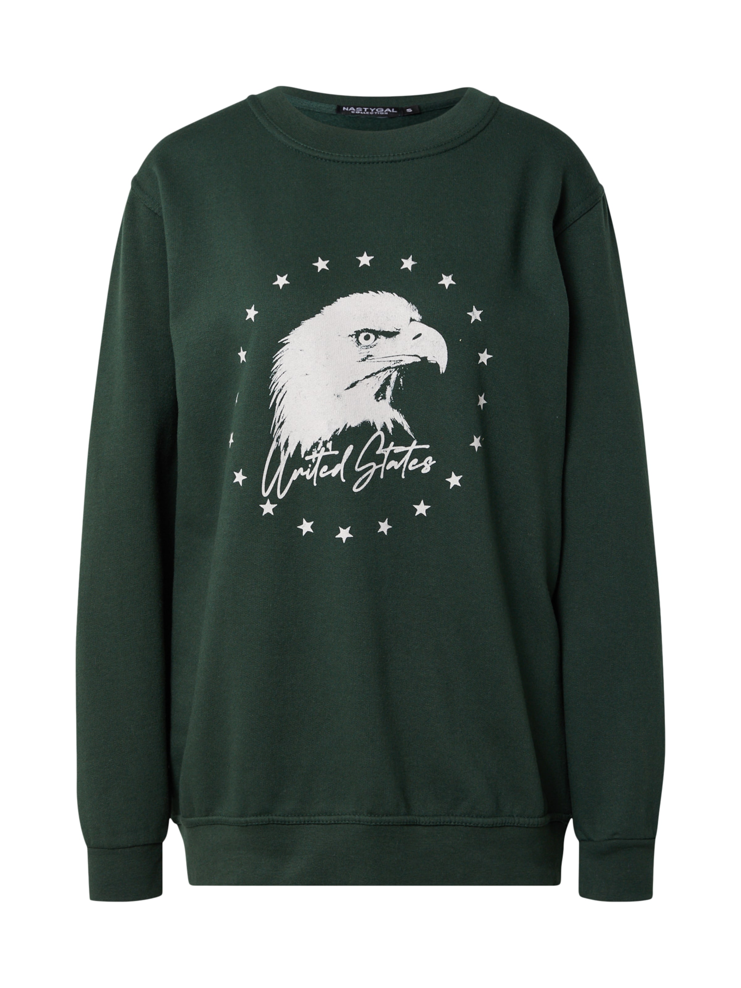 Nasty Gal Mikina 'United States' ženy zelená s