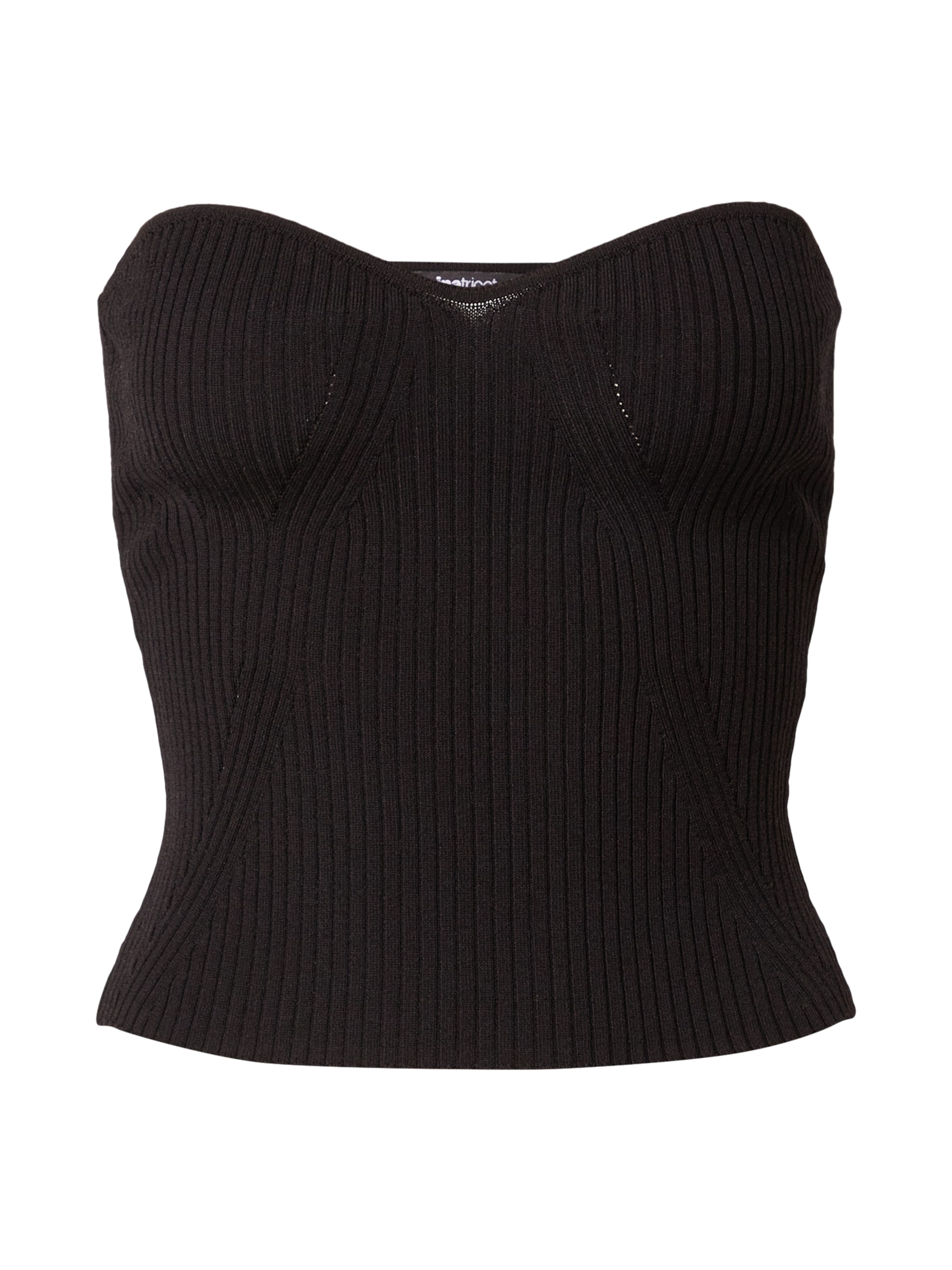Gina Tricot Vyšívaný top 'Pia' ženy čierna m