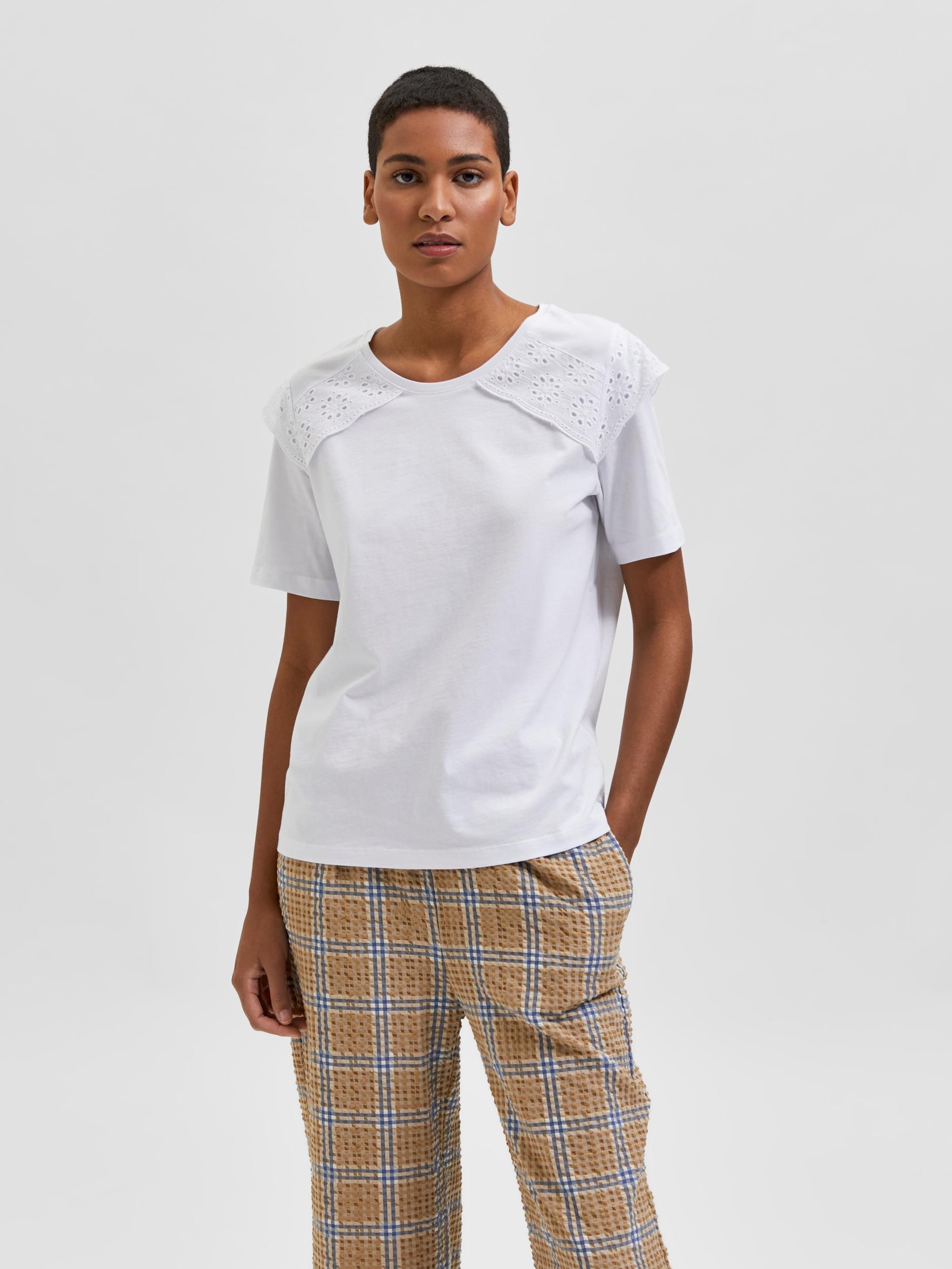 Selected Femme T-Shirt 'olivia' XS Weiß