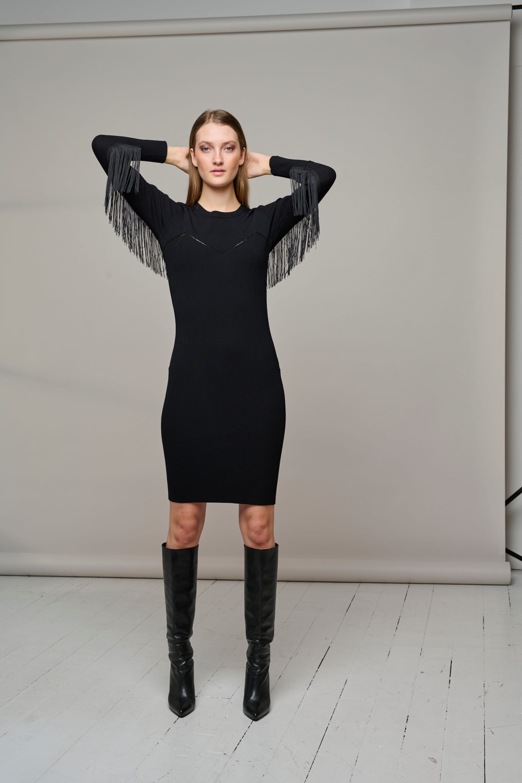 Bruuns Bazaar Robes En Maille 'celosia Fringe' XS Noir