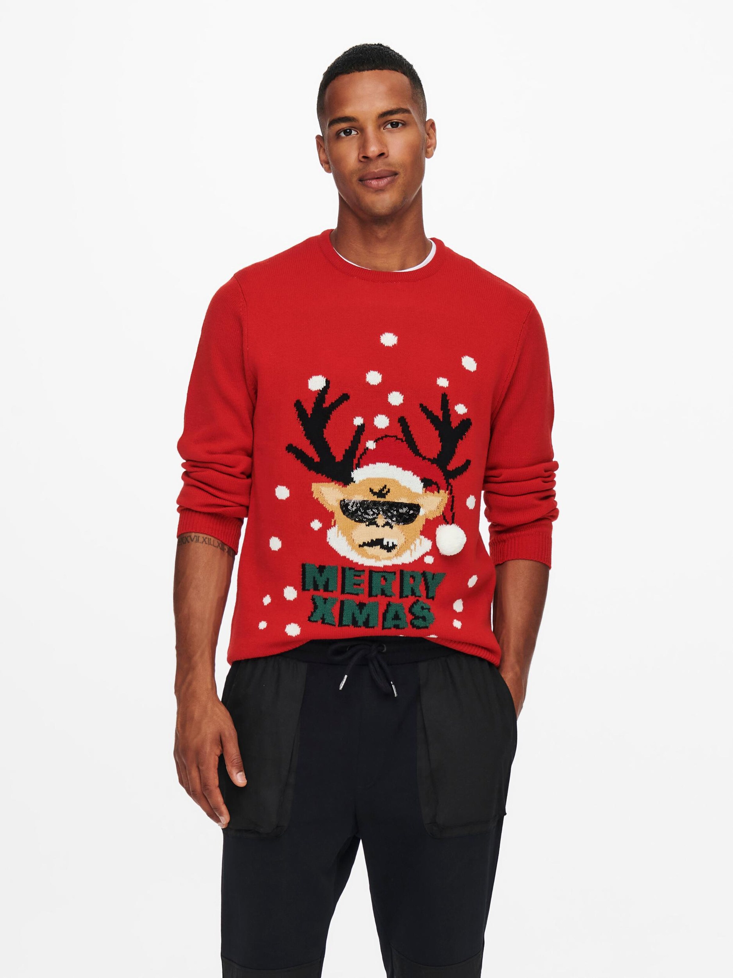 Only & Sons Pull-Over 'x-Mas Sweet Santer' XS Rouge