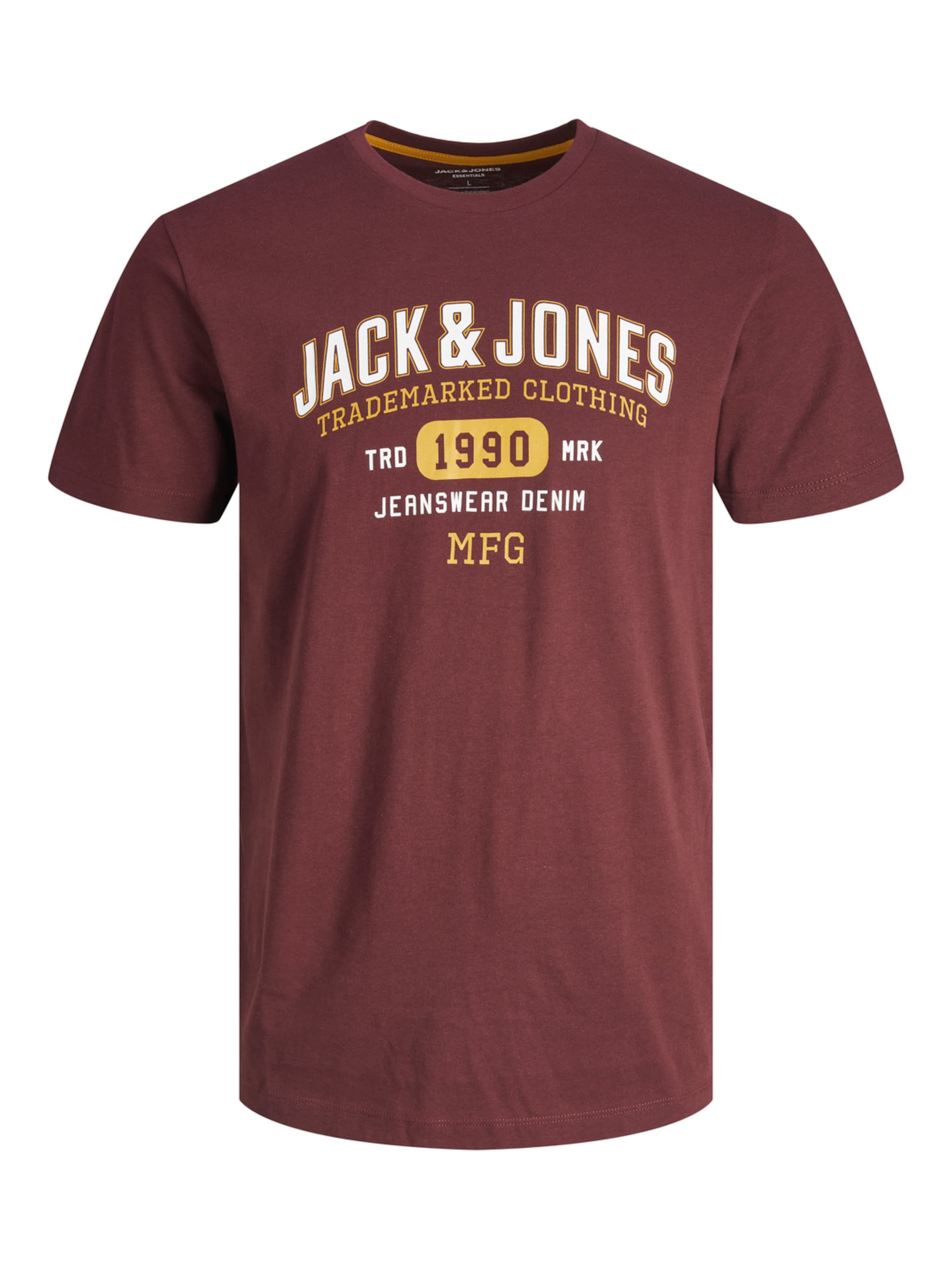 Jack & Jones Plus T-Shirt 'stamp' 5XL Rouge